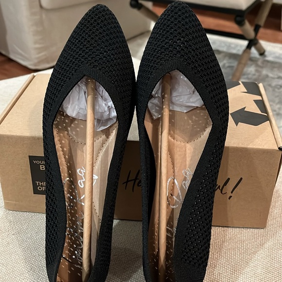 London Rag Selaris Black Fly Knit Slip On Ballerinas/NIB/9 - Picture 8 of 10